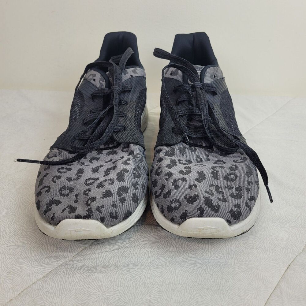 AVIA Deluxe Trainer Women's Gray Leopard Print Fabric Memory Foam Sneaker Sz 12 - Picture 3 of 12